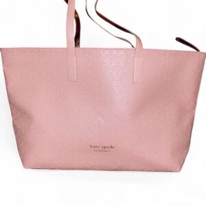 kate spade Pink Embossed Tote with Double Handles